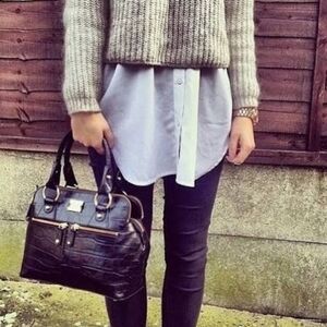 Modalu "Pippa Bag" Luxurious Crocodile-Embossed Satchel in Deep Brown